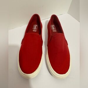 Keds Double Decker Slip On Sneaker Women’s Size 8.5 Red Canvas